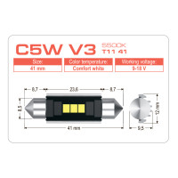 LED лампа AMS VISION C5W V3 T11 41 5500K